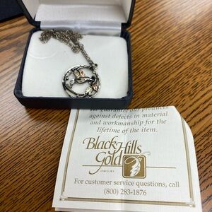 Black Hills Gold hummingbird necklace
